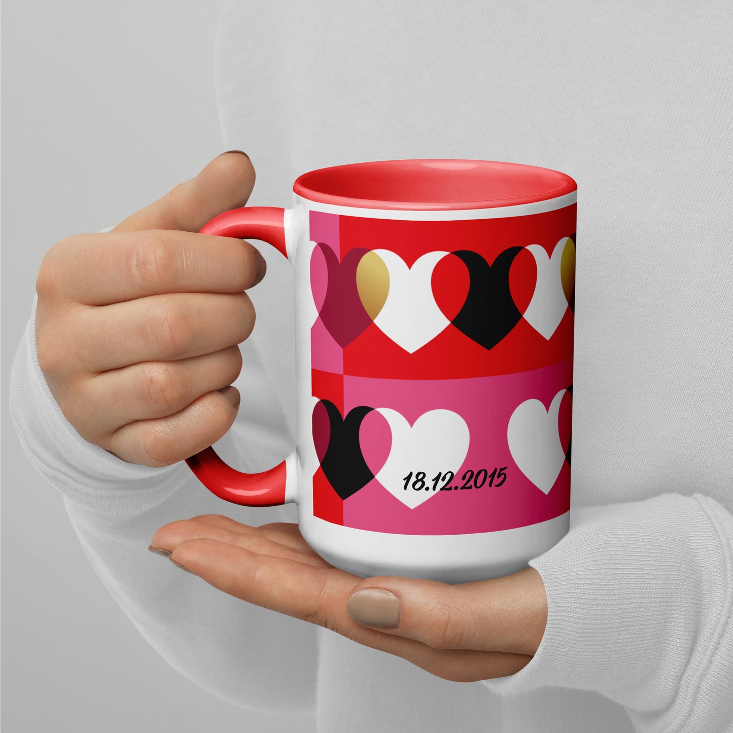 Love Mug set of 2, black and red, Mr. and Mrs, personalised