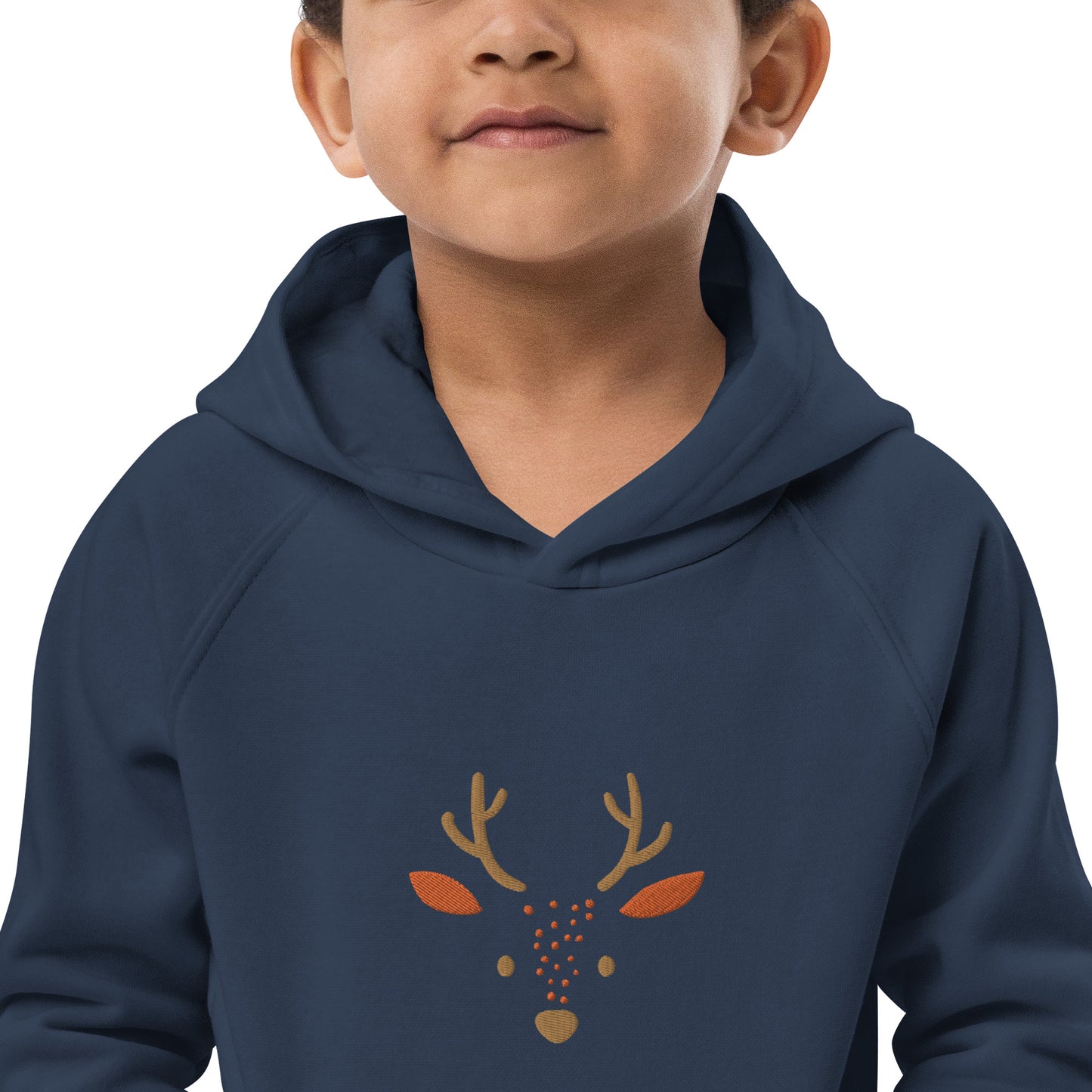 Deer 2 Kids Eco Hoodie with cute animals, Organic Cotton pullover for children, gift idea for kids, soft hoodie for kids for Christmas